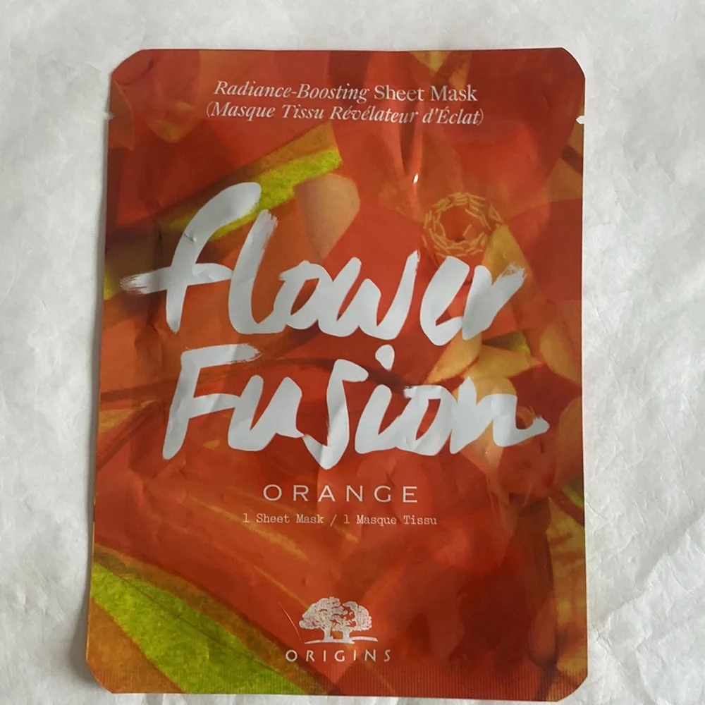 ORIGINS FLOWER FUSION Orange Radiance-Boosting Sheet Mask CLEAN BEAUTY 2